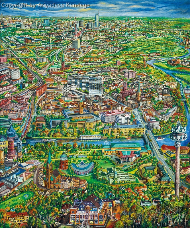 a_muelheim.jpg - Ruhrstadt MülheimÖlgemälde  100 x 120 cm